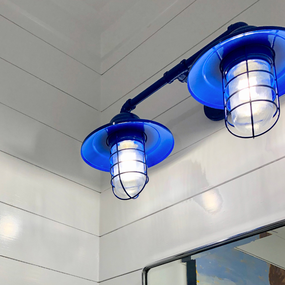 Double Market Industrial Guard Wall Sconce