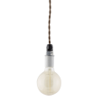 Indy Porcelain Socket Pendant, TBR-Brown Cotton Twist Cord, 40W G30 Thread Edison Light Bulb (Not Included)