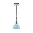Fargo Stem & Loop Pendant, 715-Delphite, 12" Stem, Black Cotton Twist Cord, NS-Nickel with No Switch