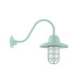 Industrial Guard Gooseneck Light, 311-Jadite, Warehouse Shade, CGG-Standard Cast Guard, FST-Frosted Glass, G11 Gooseneck Arm