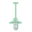 Industrial Guard Stem Mount Pendant Light, 311-Jadite, Warehouse Shade, TGG-Heavy Duty Cast Guard, FST-Frosted Glass