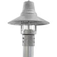 12" Aero Industrial Guard Post Mount, 975-Galvanized, CLR-Clear Glass