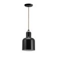 Chateau Pendant Light, 100-Black, CSBG-Black & Gold Cloth Cord