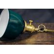 Fargo Stem & Loop Pendant, 300-Dark Green, BK-Brass with Knob Switch