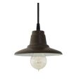 Mini Eclipse Pendant, 600-Bronze, SBK-Standard Black Cord | Shown with Nostalgic Edison-Style Victorian 40 Watt Light Bulb