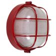 Anchorage Bulkhead Wall Mount Light Fixture Large Size, 400-Barn Red Finish