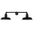 The Original™ Dual Arm Sign Light, 14" Shades, 100-Black, 12" Arm Projection