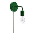 Downtown Minimalist Plug-In Sconce, 307-Emerald Green, Victorian 40w Edison-Style Bulb