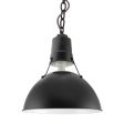 12" Wilcox Uplight, 100-Black Shade and Chain Finish, Black & Pink Cloth Cord