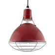 14" Wilcox Uplight, 400-Barn Red, Wire Cage, 975-Galvanized, SBK-Standard Black Cord