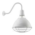 14" Wilcox Uplight, 200-White, Wire Cage, 975-Galvanized, G26 Gooseneck Arm