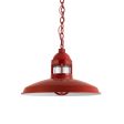 14" Brisbane, 400-Barn Red, CLR-Clear Glass, CRZ-Red Chevron Cord