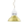 12" Outback LED, 997-Natural Raw Brass, Guard in 200-White, RIB-Ribbed Glass, CSGW-Gold & White Cloth Cord, Mounting in 200-White