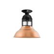 12" Outback LED, 995-Natural Raw Copper, Guard in 100-Black, RIB-Ribbed Glass