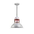 12" Outback, 975-Galvanized, Guard in 400-Barn Red, FST-Frosted Glass
