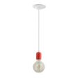 Kao Downtown Minimalist Pendant, Cup in 420-Orange, SWH-Standard White Cord, Canopy in 200-White, 40W G30 Edison Bulb