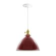 10" Kao Gladstone Pendant, 455-Cherry Red, Brass Socket with Knob Switch, SWH-Standard White Cord, Canopy in 210-White