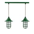 Insider LED 2-Light Chandelier, 307-Emerald Green, CGG-Standard Cast Guard, FST-Frosted Glass, CSBG-Black & Gold Cloth Cord