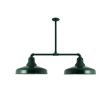 Union 2-Light, 300-Dark Green, 12" Arms, 18" Stem