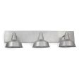 Austin Triple Straight Arm Vanity Light, 975-Galvanized