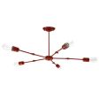 Ellis Adjustable Arm Chandelier, 400-Barn Red, Nostalgic Edison 1890 Era Bulbs