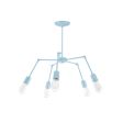 Parson Adjustable Arm Chandelier, 715-Delphite Blue PTMP, Nostalgic Edison 1890 Era Bulbs