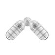 Atomic Topless Dual Sconce, 975-Galvanized, CGG-Standard Cast Guard, FST-Frosted Glass