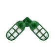 Atomic Topless Dual Sconce, 307-Emerald Green, TGG-Heavy Duty Cast Guard, RIB-Ribbed Glass