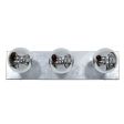 Vanity Strip Light, 3-Light, 975-Galvanized, Half-Chrome Bulbs