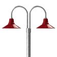 14" Aero, 400-Barn Red, Double Post Mount, 975-Galvanized, Smooth Direct Burial Pole, 975-Galvanized