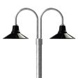 14" Aero, 100-Black, Double Post Mount, 975-Galvanized, Smooth Direct Burial Pole, 975-Galvanized