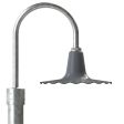 14" Seaside Radial Wave, 810-Graphite, Single Post Mount, 975-Galvanized, Smooth Direct Burial Pole, 975-Galvanized