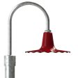 14" Seaside Radial Wave, 400-Barn Red, Single Post Mount, 975-Galvanized, Smooth Direct Burial Pole, 975-Galvanized