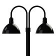 14" Wilcox, 100-Black, Double Post Mount, 100-Black, Smooth Direct Burial Pole, 100-Black