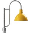 14" Wilcox, 550-Porcelain Yellow, Single Decorative Post Mount, 975-Galvanized, Fluted Direct Burial Pole, 975-Galvanized