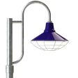 16" Aero, 715-Cobalt, Wire Cage, 975-Galvanized, Single Decorative Post Mount, 975-Galvanized, Smooth Direct Burial Pole, 975-Galvanized