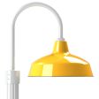 16" Avalon, 500-Buttery Yellow, Single Post Mount, 200-White, Fluted Direct Burial Pole, 200-White