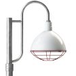 16" Wilcox, 250-White, Wire Cage, 455-Cherry Red, Single Decorative Post Mount, 975-Galvanized, Smooth Direct Burial Pole, 975-Galvanized