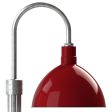 16" Wilcox, 455-Porcelain Cherry Red, Single Post Mount, 975-Galvanized, Fluted Direct Burial Pole, 975-Galvanized