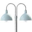 16" Wilcox, 765-Porcelain Delphite, Standard Cast Guard & Ribbed Glass, 765-Delphite, Double Post Mount, 975-Galvanized, Smooth Direct Burial Pole, 975-Galvanized