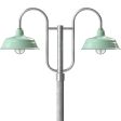 17" Bomber, 355-Porcelain Jadite, Standard Cast Guard & Frosted Glass, 975-Galvanized, Double Decorative Post Mount, 975-Galvanized, Fluted Direct Burial Pole, 975-Galvanized