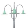 16" Seaside, 355-Jadite, 3-Light Post Mount, 975-Galvanized, Smooth Direct Burial Pole, 975-Galvanized