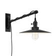 Conoco Swing Arm Sconce, 100-Black, Black Socket with Knob Switch, Arm in 100-Black, SBK-Standard Black Cord, Nostalgic Edison-Style 40W 1910 Era Bulb