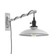 Sinclair Swing Arm Sconce, 975-Galvanized, Black Socket with Knob Switch, Arm in 975-Galvanized, SBK-Standard Black Cord, Nostalgic Edison-Style 40W Victorian Bulb