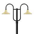 14" Aero, 997-Natural Raw Brass, Standard Cast Guard & Frosted Glass, 975-Galvanized, Double Decorative Post Mount, 100-Black, Smooth Direct Burial Pole, 975-Galvanized