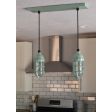 The Insider 2-Light Chandelier, 311-Jadite PTMP, No Shade, TGG-Heavy Duty Cast Guard, CLR-Clear Glass