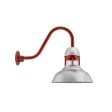 12" Outback LED, 975-Galvanized, Guard in 400-Barn Red, FST-Frosted Glass, G15 Gooseneck Arm, 400-Barn Red