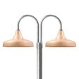 16" Union, 995-Natural Raw Copper, Double Post Mount, 975-Galvanized, Smooth Direct Burial Pole, 975-Galvanized