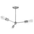 Downtown Minimalist 3-Light Chandelier, 975-Galvanized, 12" Stem, 40W 1890 Era Edison Bulbs