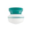Kao Primary Schoolhouse Flush Mount, 390-Teal, Double Painted Band